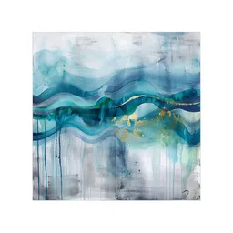999Store White & Blue Abstract Canvas Wall Paintings image 2