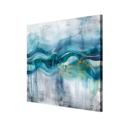 999Store White & Blue Abstract Canvas Wall Paintings image 3