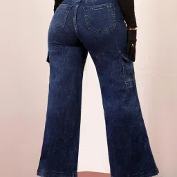 Miss Chase A+ Navy Blue Denim Solid High Rise Jeans image 2