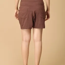 The Mom Store Brown Cotton Solid Shorts image 2