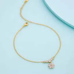 Kushal's Fashion Jewellery White Gold Polished Trendy Anklets for Women-image-96