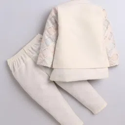 Fourfolds Boys Cream Embellished Suit Sets image 2
