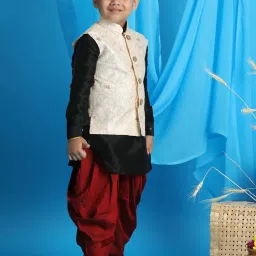 VASTRAMAY Boys Multicolor Embroidery Full Sleeves Kurta Sets image 2