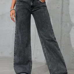 DressBerry Women Straight Fit High-Rise Light Fade Acid Wash Stretchable Jeans Plus Size-image-80