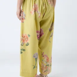 Diza by Westside Yellow Floral Printed Ethnic Pants image 2
