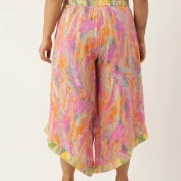 theRebelinme Pink Printed Relaxed Fit High Rise Plus Size Culottes image 2