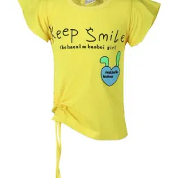 Passion Petals Kids Yellow Cotton Printed Top-image-90
