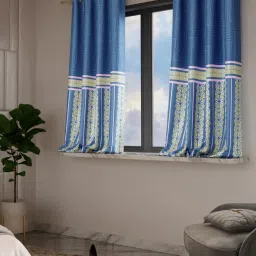 Stoa Paris Versailles Navy Polyester Window Curtain (5 ft) image 2