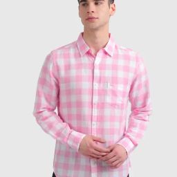 United Colors of Benetton Pink Slim Fit Check Shirt-picture-45