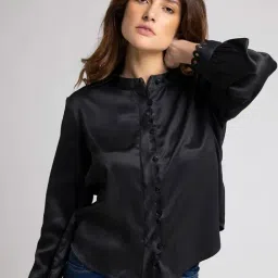 SHAYE Black Relaxed Fit Shirt-image-48