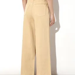 Only Beige Cotton Solid High Rise Jeans image 2