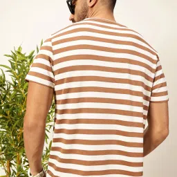 Thomas Scott Brown Polyester Regular Fit Striped Shirts image 2