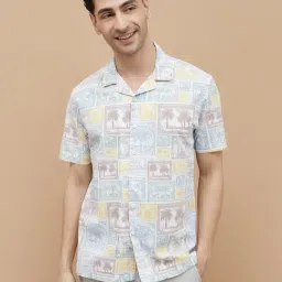 Code by Lifestyle Blue Cotton Regular Fit Printed Shirt-picture-29