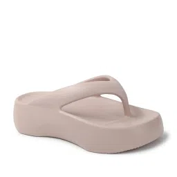 Carlton London Women's Beige Flip Flops image 2