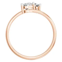 Sparkles Rose Gold Lab Grown 2 Diamond 14KT 0.7ct Heart Ring For Women image 2