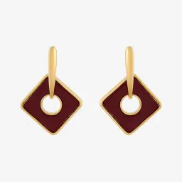 Kushal's Fashion Jewellery Ruby Gold Polished Trendy Earrings for Women image 2