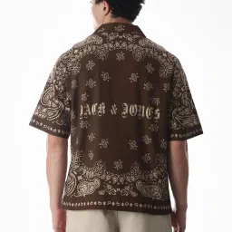Jack & Jones Brown Cotton Oversized Printed Shirt image 2