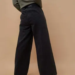 Ginger by Lifestyle Black Cotton Mid Rise Baggy Jeans image 2