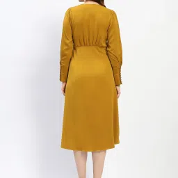 MADAME Mustard Embellished Midi Dress image 2