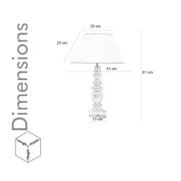 Kapoor Lamp Shades Akira Hand Crafted Solid Wood Walnut Finish Table Lamp with White Cotton Shade image 4