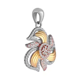 Rihi by P.C. Chandra Jewellers Gold Plated Chakra Pendant And Earring Set (Without Chain) image 2