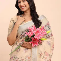 Astita Woven Design Linen Blend Saree image 5