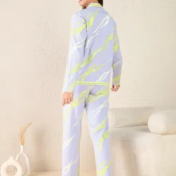 Sweet Dreams Purple Heather Cotton Geometric Pyjama Set image 2