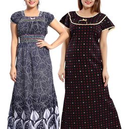 Inner Beats Pack Of 2 Cotton Blend Nightdress-picture-35
