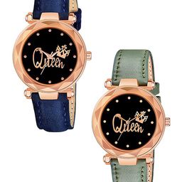 CSAMON Women Set Of 2 Analogue Watch GR379RG Q BLU Vel GRE L-picture-33