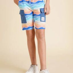 Jack & Jones Junior Boys Blue Abstract Regular Fit Shorts-picture-37