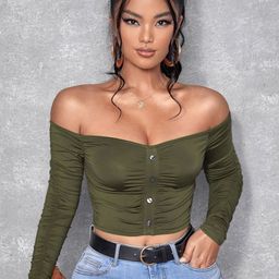 Stylecast X Slyck Off-Shoulder Crop Top-picture-22