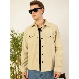Thomas Scott Cream Cotton Regular Fit Solid Jacket-picture-18
