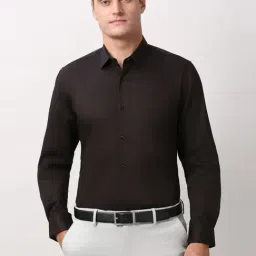 Peter England Brown Cotton Regular Fit Printed Shirt-image-83