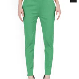 MIXFIT Women Pack Of 2 Mid Rise Slim Fit Cotton Trousers-image-78