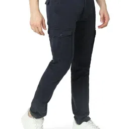 Spykar Blue Cotton Regular Fit Cargo Pant image 4