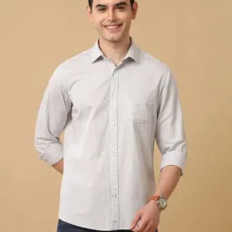 CAVALLO by Linen Club Grey Contemporary Fit Shirt-picture-32