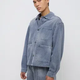 nuon men Nuon by Westside Blue Enzyme-Washed Relaxed-Fit Jacket-picture-35