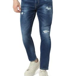 Spykar Blue Cotton Slim Fit Printed Jeans-picture-28