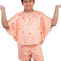 Chombooka Girls Printed Round Neck Kaftan Top With Shorts-picture-38