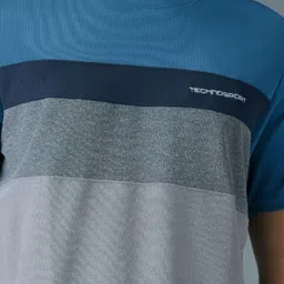 Technosport Men Anti Static Colourblocked Round Neck Slim Fit T-shirt image 2