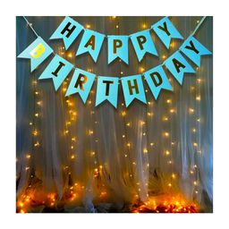 Bubble Trouble Blue Happy Birthday Banner with White Warm Led Light Set of 2 for Boys, Kids, Birthday Decorations Indoor-Outdoor-picture-47