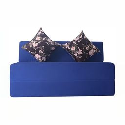FRIENDS LIFE Blue Foam 2 Seater Fold Out Sofa Cum Bed-picture-30