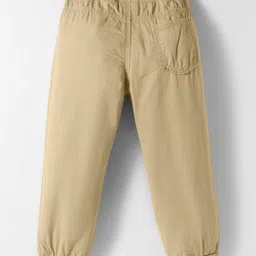 Olio Kids Cotton Woven Full Length Solid Color Trouser - Yellow image 2