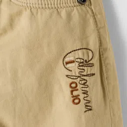 Olio Kids Cotton Woven Full Length Solid Color Trouser - Yellow image 3