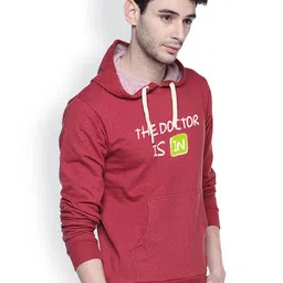 Campus Sutra Men Printed Hooded Sweatshirt image 5