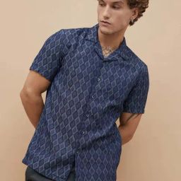 Fame Forever By Lifestyle Blue Cotton Regular Fit Printed Shirts-picture-40