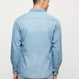 Pepe Jeans Blue Cotton Regular Fit Denim Shirt image 2