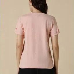 Allen Solly Peach Cotton Printed T-Shirt image 2