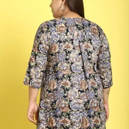 theRebelinme Navy Floral Print Shirt image 2