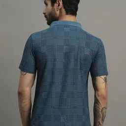 TIMBER HITCH Men Checked Polo Collar T-shirt image 3